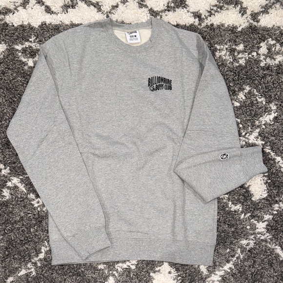 NWOT Billionaire Boys Club Small Arch Logo Light Gray Crewneck Sweater - Medium